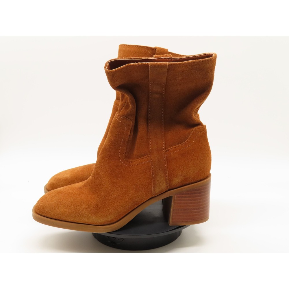 Steve Madden Boots Womens Size 7.5 Brown Suede Romney Ankle Block Heel Booties - Picture 3 of 8